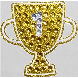 Gold Sparkly Jewel Trophy with No1 I/O