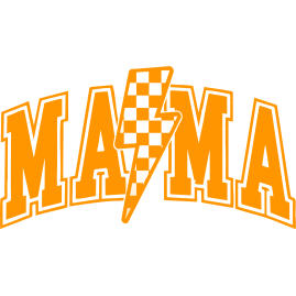 MAMA lightning bolt black checkered pattern 6"L x 3"H