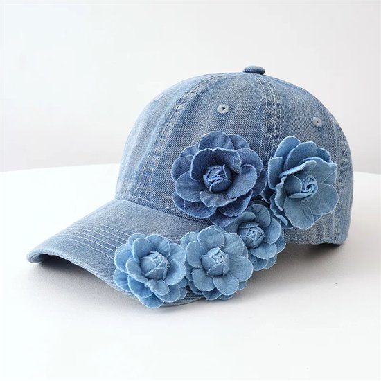 Denim Blossom Cap 