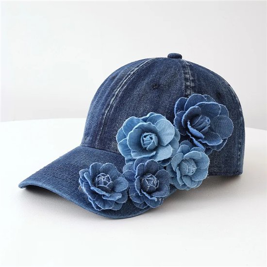 Denim Blossom Cap – Dark Denim