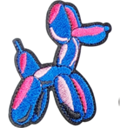 Blue Pink White Black Outline Balloon Dog I/O
