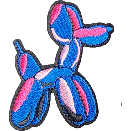 Blue Pink White Black Outline Balloon Dog I/O