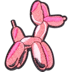 Pink Dark-Pink Black Outline Balloon Dog I/O