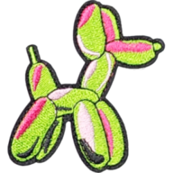 Green Pink Black Outline Balloon Dog I/O