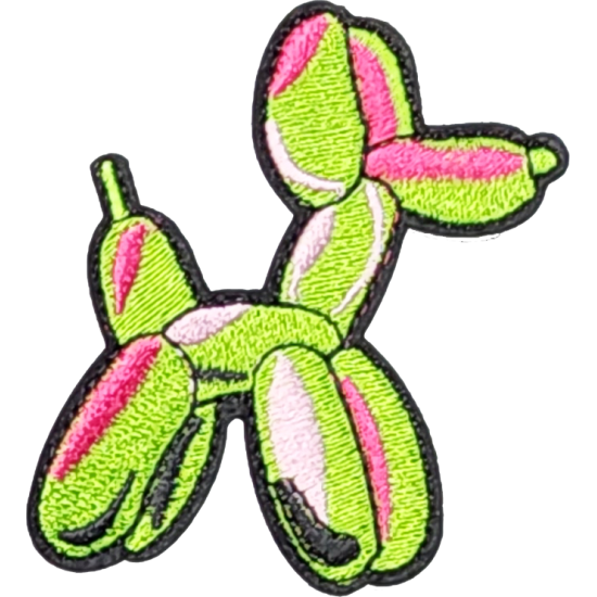 Green Pink Black Outline Balloon Dog I/O