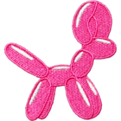 Pink White Balloon Dog with Gloss I/O