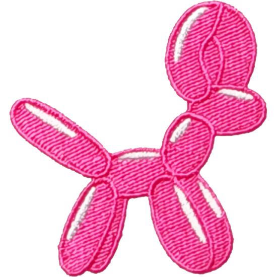 Pink White Balloon Dog with Gloss I/O