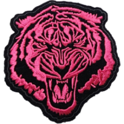 Black Pink Outline Tiger with Roar I/O