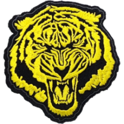 Black Yellow Black Outline Tiger with Face I/O