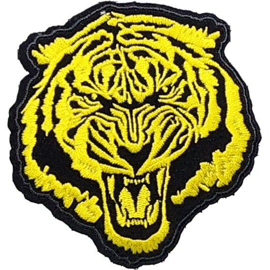 Black Yellow Black Outline Tiger with Face I/O