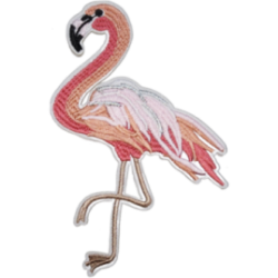 Pink Peach White Black Gray Outline Flamingo with Long Legs I/O