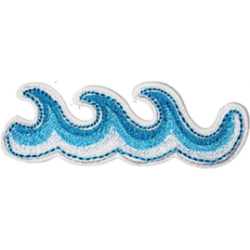 White Blue Gradient Dark Blue Outline Wave I/O