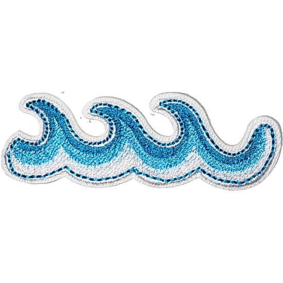 White Blue Gradient Dark Blue Outline Wave I/O