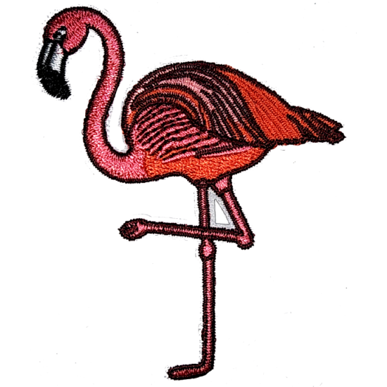 Red Black White Outline Flamingo with One Leg I/O