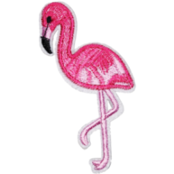 Pink Black White Outline Flamingo with Leg Up I/O