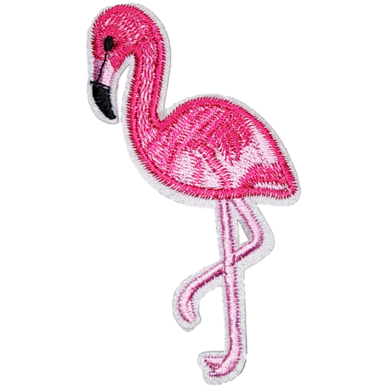 Pink Black White Outline Flamingo with Leg Up I/O