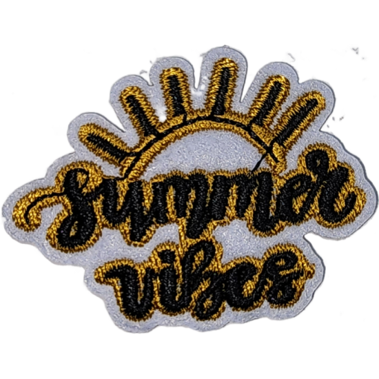 Gray Black Gold Outline Sun with Summer Vibes I/O