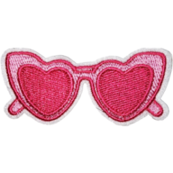 Pink White Outline Heart Sunglasses I/O