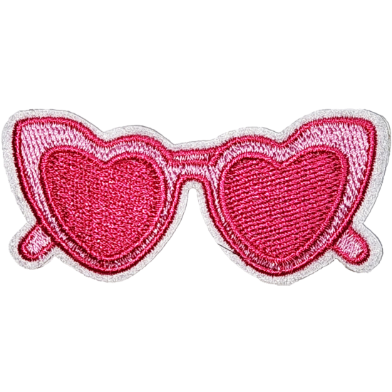 Pink White Outline Heart Sunglasses I/O