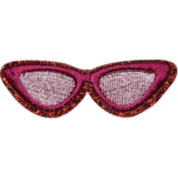 Pink White Glitter Outline Sunglasses with Shiny I/O