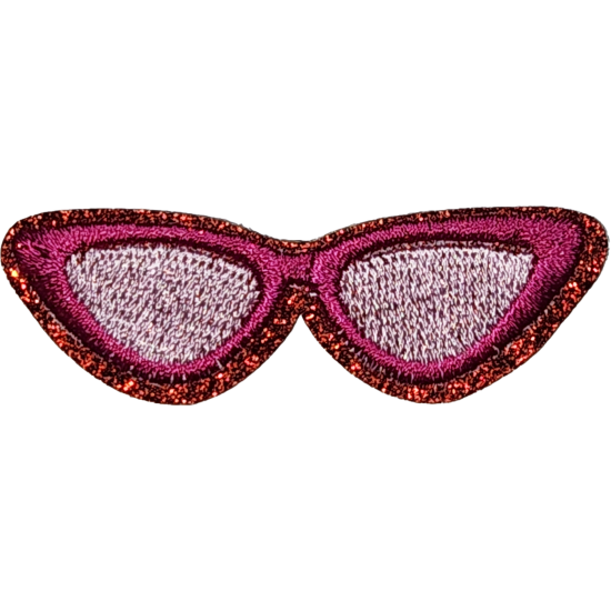 Pink White Glitter Outline Sunglasses with Shiny I/O