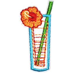 Orange Yellow Red Green Blue Outline Drink with Flower I/O