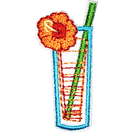 Orange Yellow Red Green Blue Outline Drink with Flower I/O