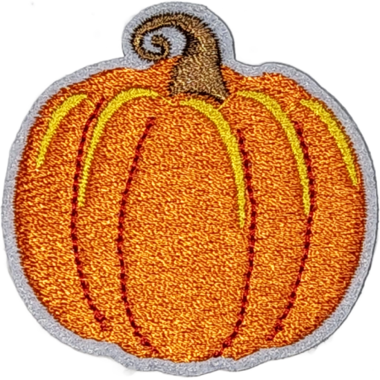 Orange Yellow Brown Outline Pumpkin with Swirl I/O