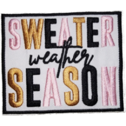 White Pink Gold Black Outline Text Sweater Weather Season I/O