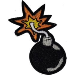 Black Orange Yellow Grey/White Round Bomb with Lit Fuse I/O