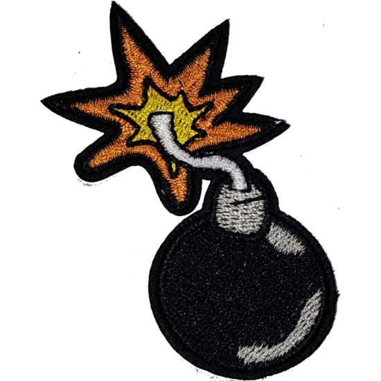 Black Orange Yellow Grey/White Round Bomb with Lit Fuse I/O