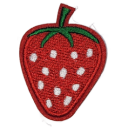Red White Green Outline Strawberry with Seeds I/O