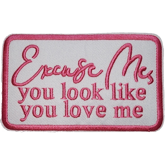 White Pink Outline Text Excuse Me I/O