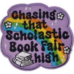 Lavender Yellow Green Blue Orange Red Rainbow Black Outline Text Chasing That Scholastic Book Fair High I/O