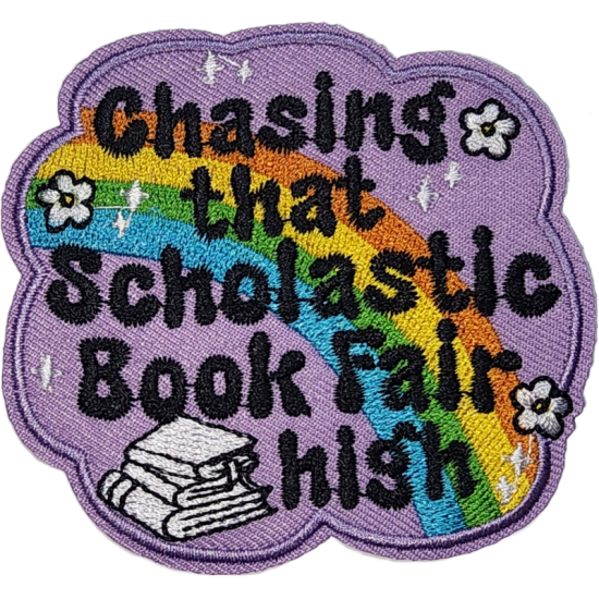 Lavender Yellow Green Blue Orange Red Rainbow Black Outline Text Chasing That Scholastic Book Fair High I/O