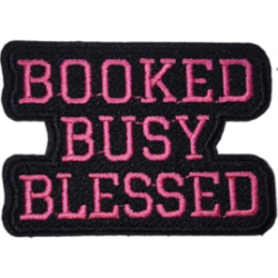 Black Pink Outline Text with Booked Busy Blessed I/O
