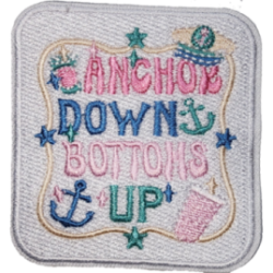 Gray Pink Blue Green Brown Outline Anchor with Text ANCHOR DOWN BOTTOMS UP I/O