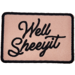 Pink Black Outline Patch with Text Well Sheeyit I/O