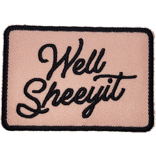 Pink Black Outline Patch with Text Well Sheeyit I/O