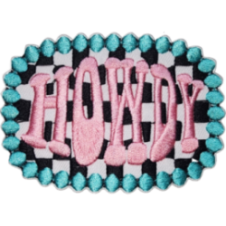 Pink Black White Turquoise Outline Text HOWDY I/O
