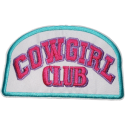 White Pink Purple Outline Cowgirl Club I/O