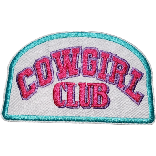 White Pink Purple Outline Cowgirl Club I/O