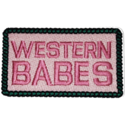 Pink Green Outline Text WESTERN BABES I/O