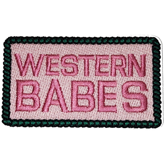 Pink Green Outline Text WESTERN BABES I/O