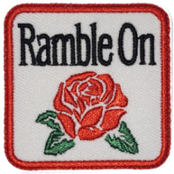 White Red Orange Green Outline Rose with Text Ramble On I/O