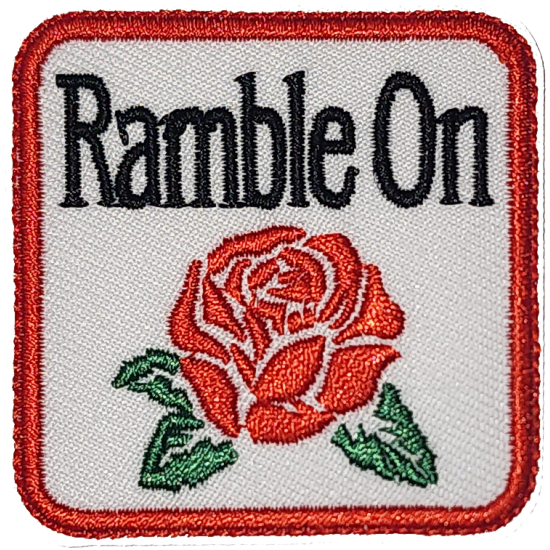 White Red Orange Green Outline Rose with Text Ramble On I/O