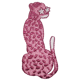 Pink White Outline Cat with Flower I/O