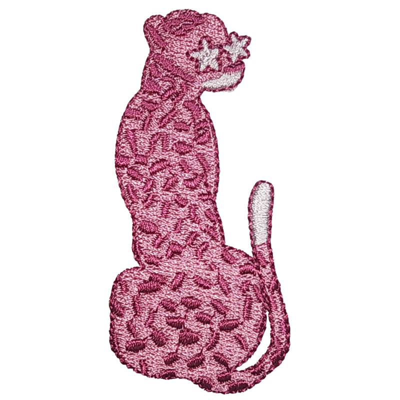 Pink White Outline Cat with Flower I/O