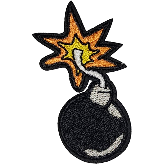 Black Yellow Orange Outline Bomb with Explosive Fumes I/O