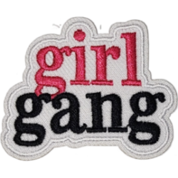 White Pink Black Outline Text girl gang I/O
